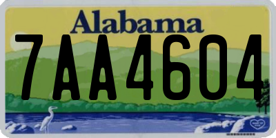 AL license plate 7AA4604