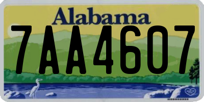 AL license plate 7AA4607