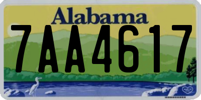 AL license plate 7AA4617