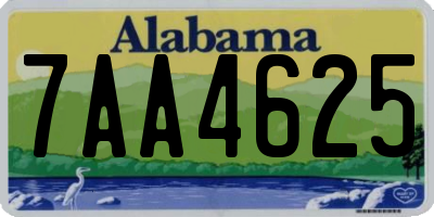 AL license plate 7AA4625