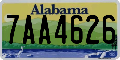 AL license plate 7AA4626