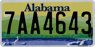 AL license plate 7AA4643