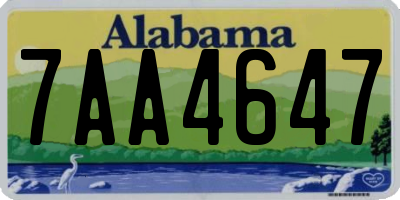 AL license plate 7AA4647