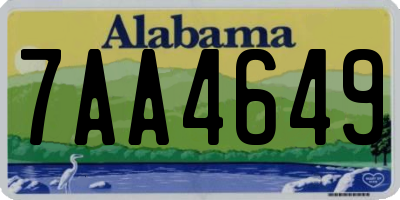 AL license plate 7AA4649