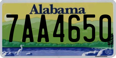 AL license plate 7AA4650