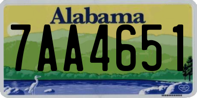 AL license plate 7AA4651