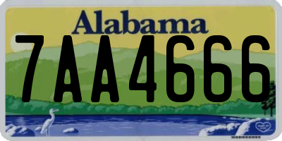 AL license plate 7AA4666