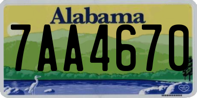 AL license plate 7AA4670