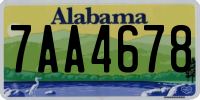 AL license plate 7AA4678