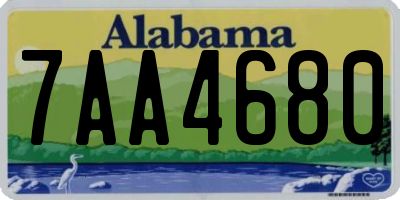 AL license plate 7AA4680