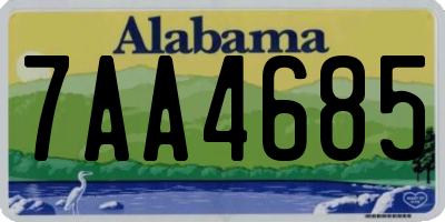 AL license plate 7AA4685