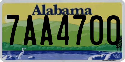 AL license plate 7AA4700