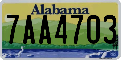 AL license plate 7AA4703