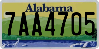 AL license plate 7AA4705