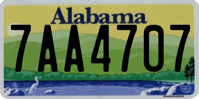 AL license plate 7AA4707