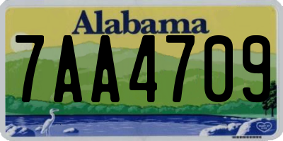 AL license plate 7AA4709