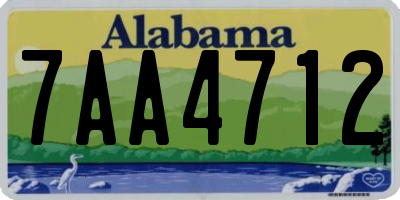 AL license plate 7AA4712