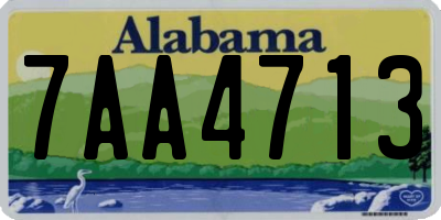 AL license plate 7AA4713