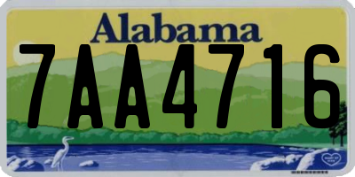 AL license plate 7AA4716