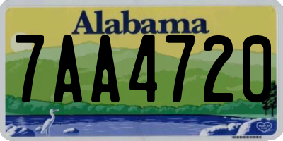 AL license plate 7AA4720