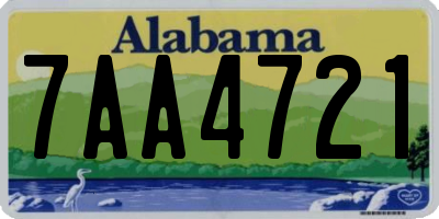 AL license plate 7AA4721