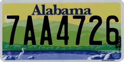 AL license plate 7AA4726