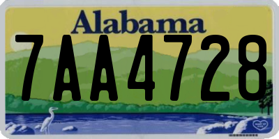 AL license plate 7AA4728