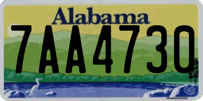 AL license plate 7AA4730