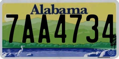 AL license plate 7AA4734