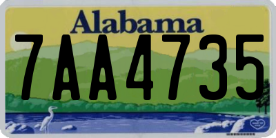 AL license plate 7AA4735