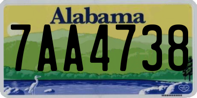 AL license plate 7AA4738