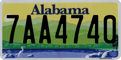 AL license plate 7AA4740