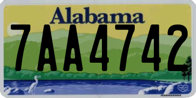 AL license plate 7AA4742