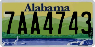 AL license plate 7AA4743