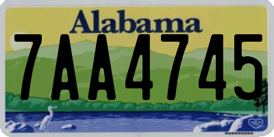 AL license plate 7AA4745