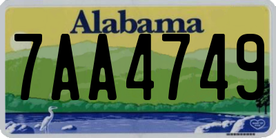 AL license plate 7AA4749