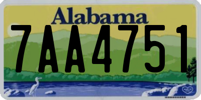 AL license plate 7AA4751