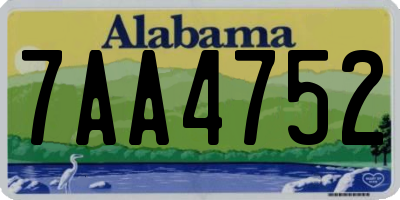 AL license plate 7AA4752