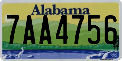 AL license plate 7AA4756