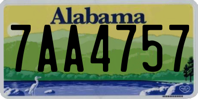 AL license plate 7AA4757