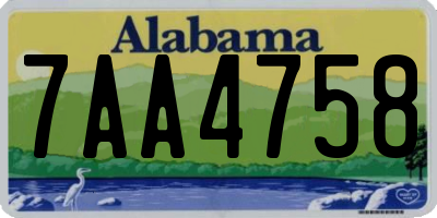 AL license plate 7AA4758