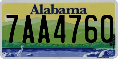 AL license plate 7AA4760