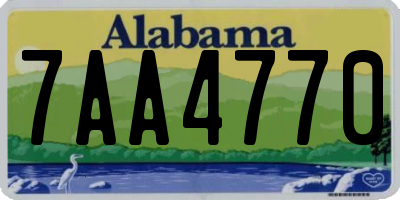 AL license plate 7AA4770