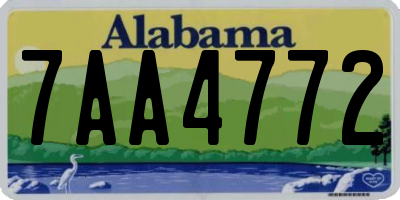 AL license plate 7AA4772
