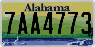 AL license plate 7AA4773