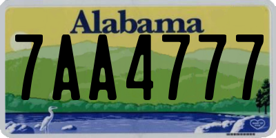 AL license plate 7AA4777