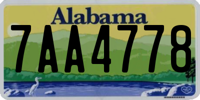 AL license plate 7AA4778