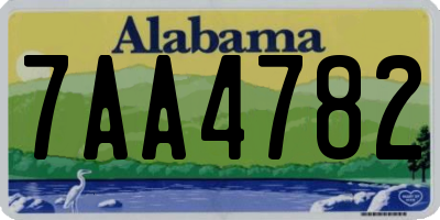 AL license plate 7AA4782