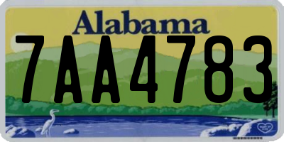 AL license plate 7AA4783