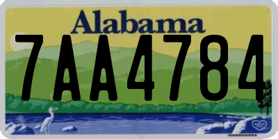 AL license plate 7AA4784